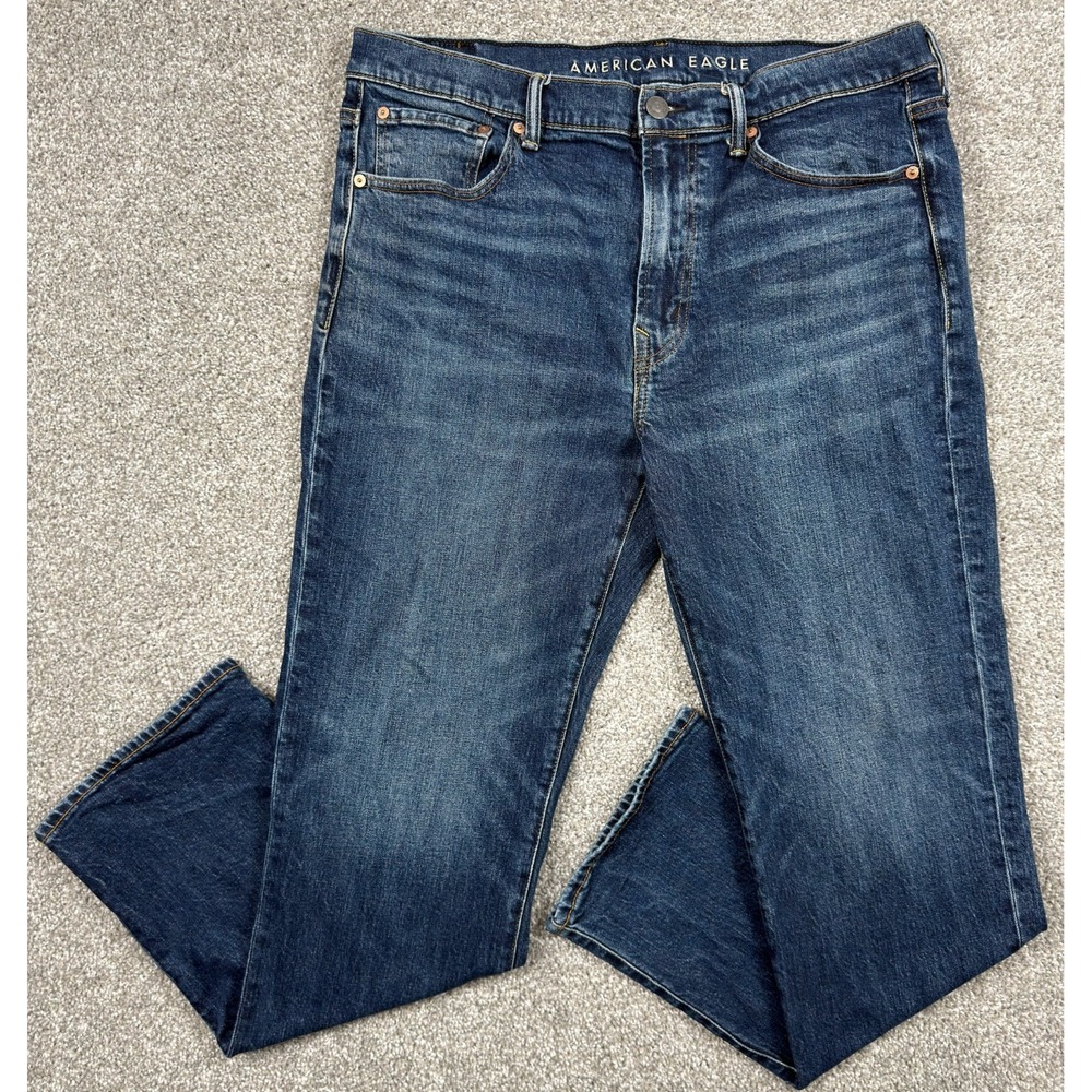 American Eagle Jeans Mens 36x30 Relaxed Straight Stretch Flex Denim